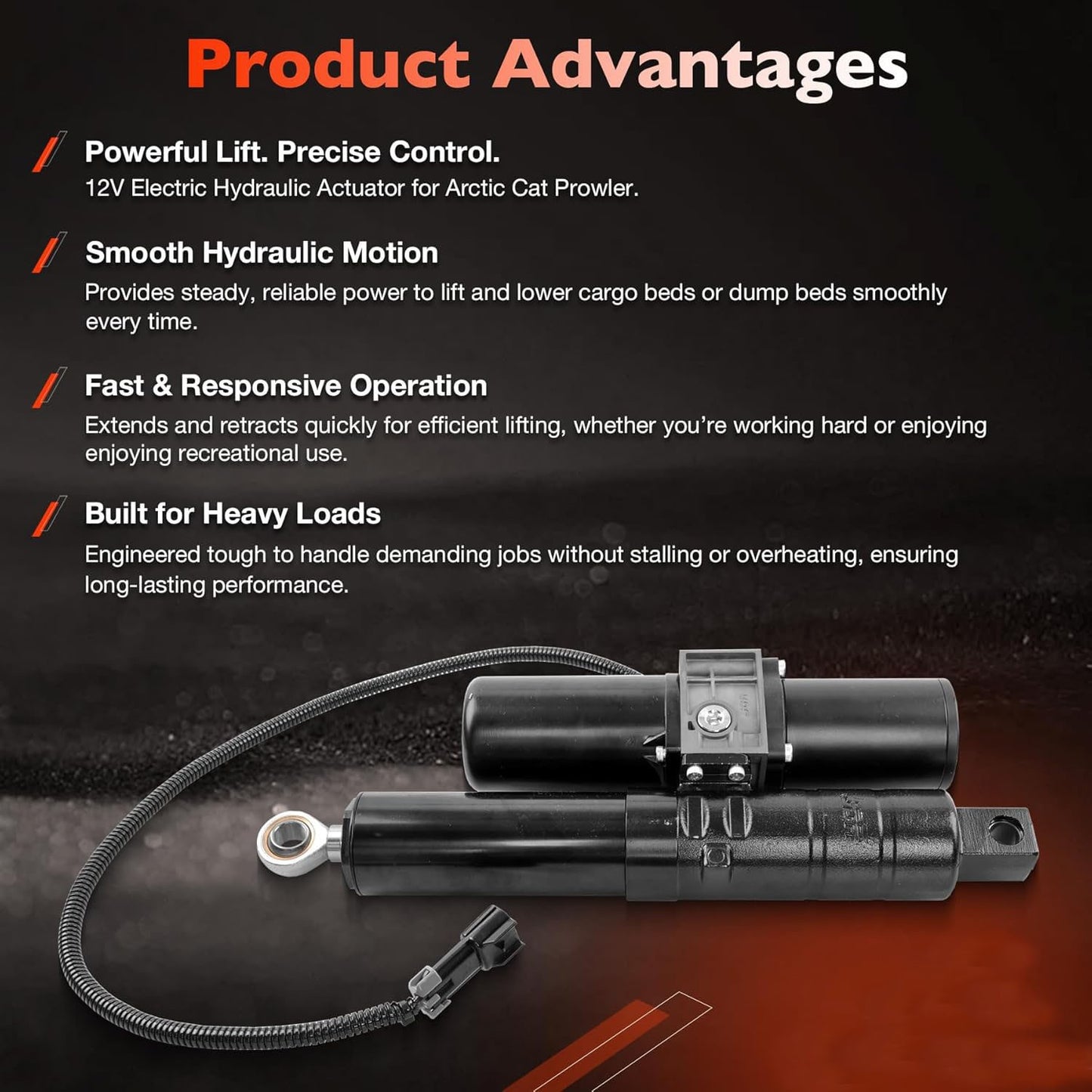 12V Electric Hydraulic Linear Actuator For Arctic Cat HDX Prowler UTV 1436-269