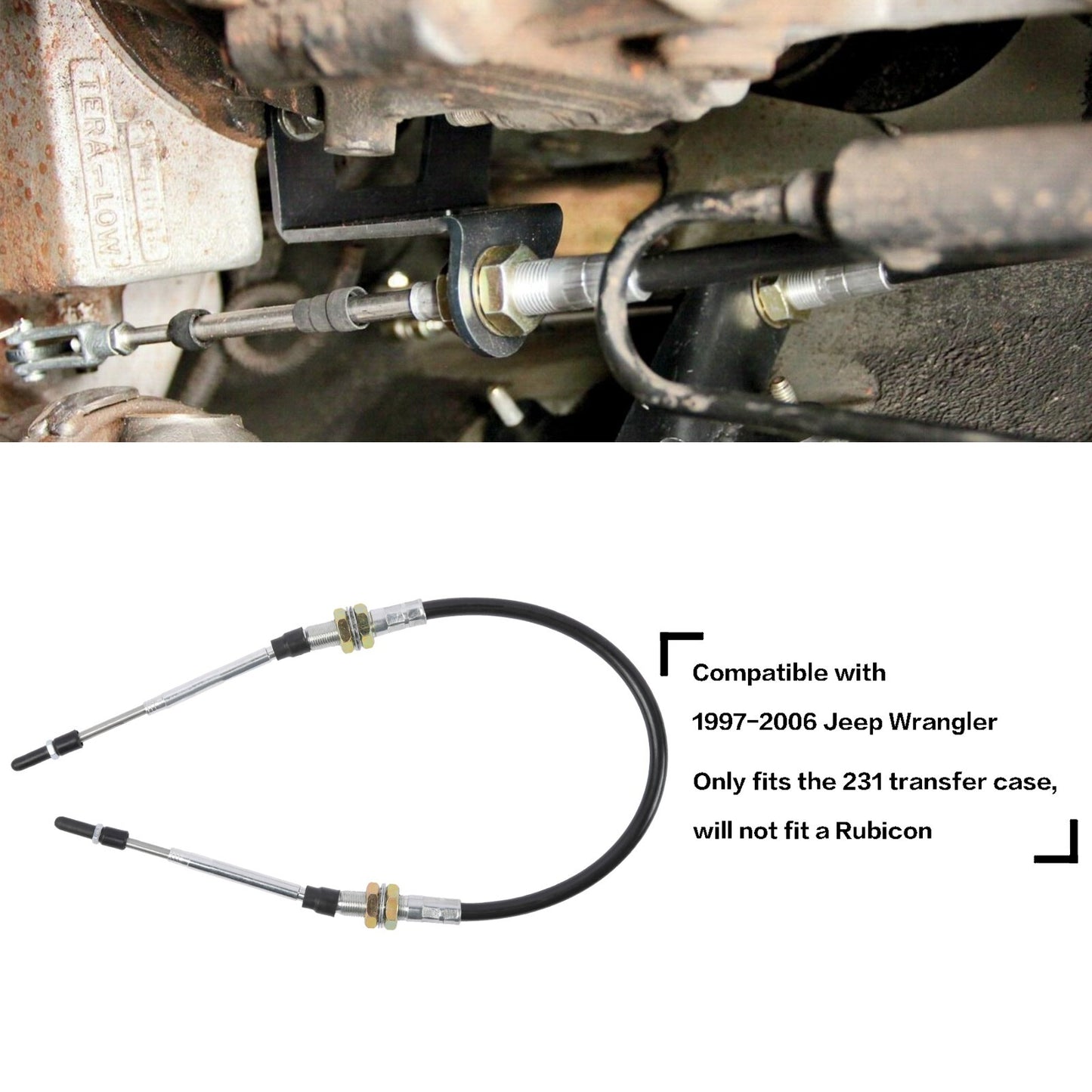 Transfer Case Cable Shift Linkage Upgrade Heavy Duty for 97-06 Jeep Wrangler TJ