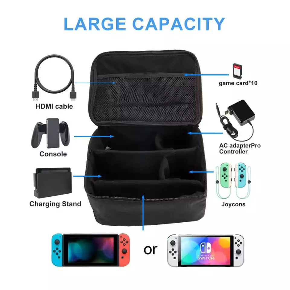Nylon Bag For Nintendo Switch Console Accessory Storage Carrying Travel Case Bag