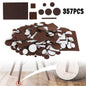 357 Piece Self-Stick*Furniture Felt Pads for Hard Surfaces Brown.