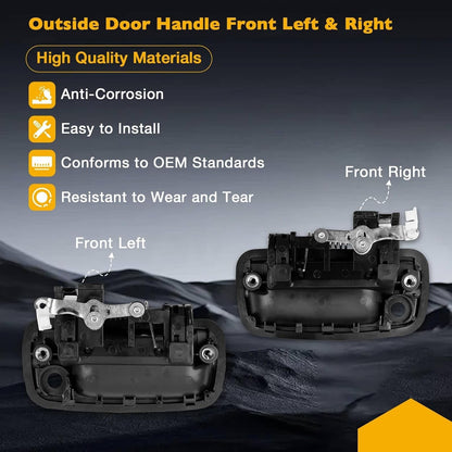 2X Exterior Door Handle w/ Lock Cylinders & Keys Set For 1995-2004 Toyota Tacoma