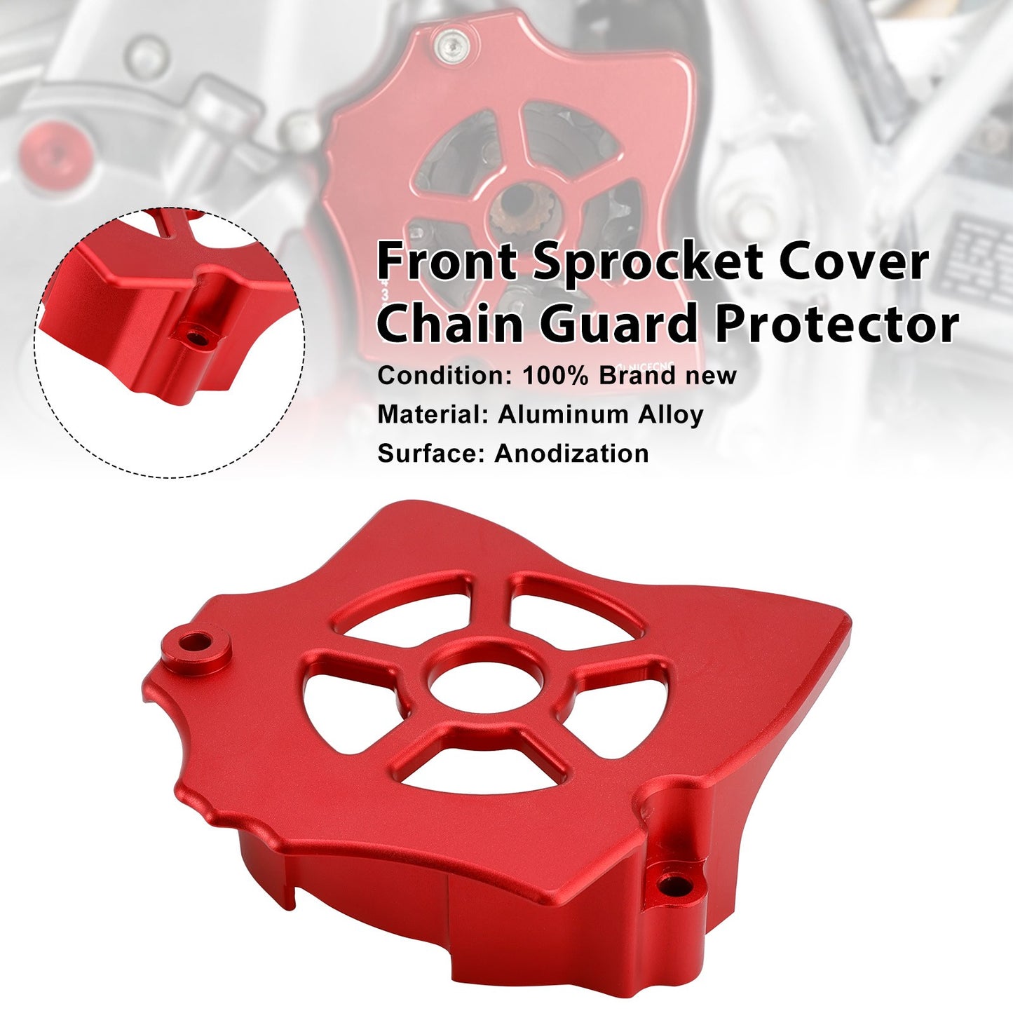 Front Sprocket Cover Chain Guard Protector For Honda XR650L 1993-2025 Red
