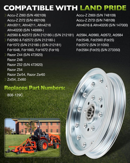 808-129C Deck Pulley For Land Pride Razor Z44 Z48 Z52 Z54 Zsr54 Zsr60 Zxt54