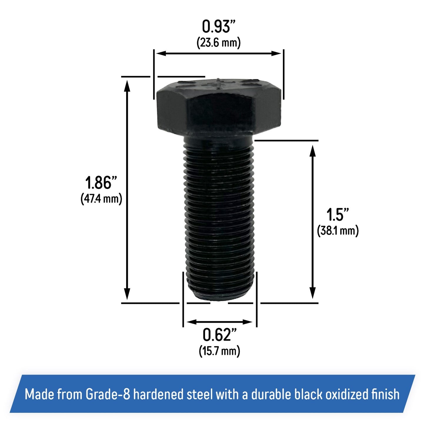 Blade Bolt 5/8"-18 x 1-1/2" for Bad Boy Mower ZT CZT MZ Outlaw 018-6020-00 (2)