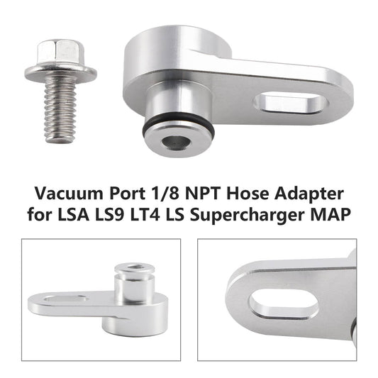 Solid Spare Vacuum Port 1/8 NPT Hose Adapter for LSA LS9 LT4 LS Supercharger MAP.