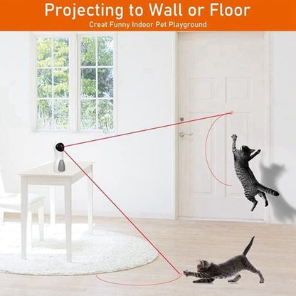 Automatic Cat Laser Toy Interactive Cat Toys for Indoor Cats/Kitty/Dogs white