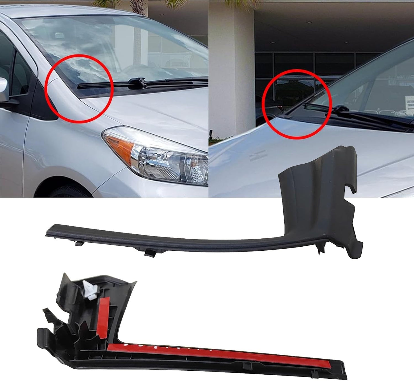 For 2012-2015 Toyota Yaris Front Pair Windshield Wiper Side Cowl Extension Cover