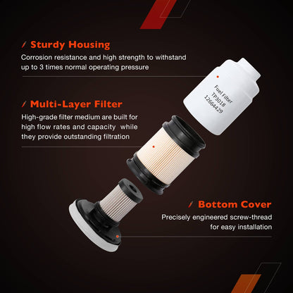 6.6L Duramax Diesel Fuel Filter Kit For 01-16 Chevy Silverado 3500  Express 2500