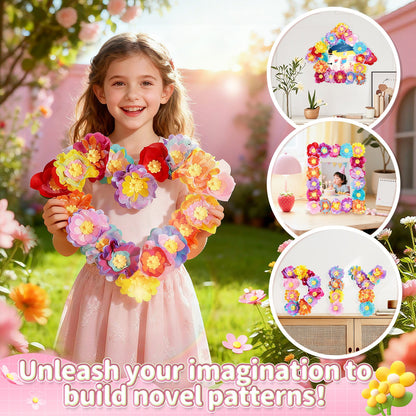 Flower Bouquet Making Kit DIY Flower Bouquets Craft Toy For 4+ Year Old Kid Pink