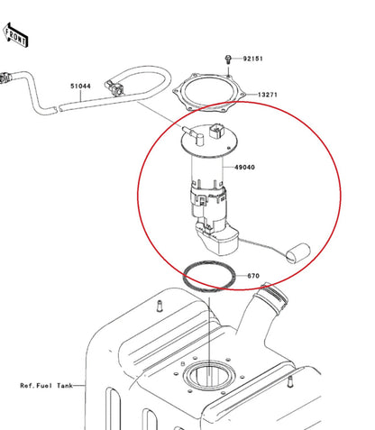 Fuel Pump Assembly For 2009-2020 Kawasaki Mule Teryx - 49040-0718