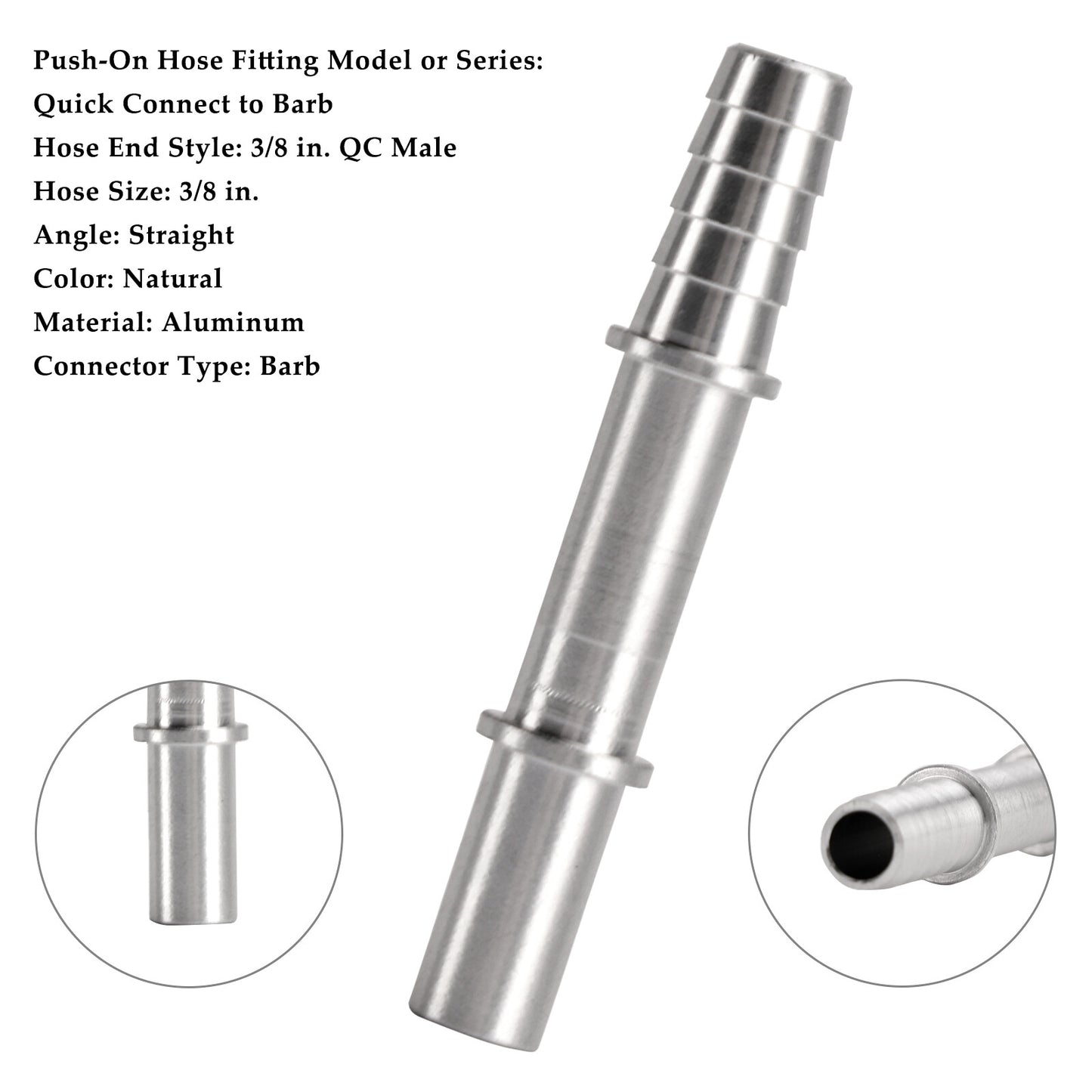 Quick Connect 3/8 Fuel Rail Hose To 3/8 Barb Adapter Fitting AN817-02-06BA~
