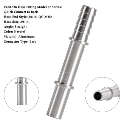 Quick Connect 3/8 Fuel Rail Hose To 3/8 Barb Adapter Fitting AN817-02-06BA~