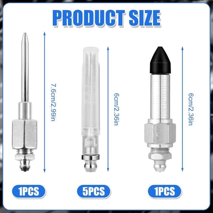 7pcs Grease Gun Accessory Grease Needle Nozzles Dispenser Rubber Nipple Adapter