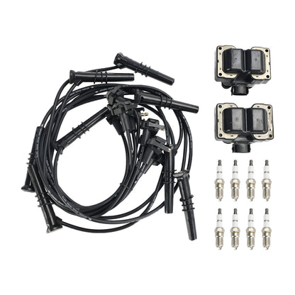 2 Ignition Coil Pack 8 Spark Plugs and Wire Set FD487 SP432 For Ford Expedition