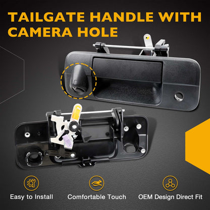 Metal Tailgate Handle w/ Lock & Camera Accessories Kit For 2007-13 Toyota Tundra