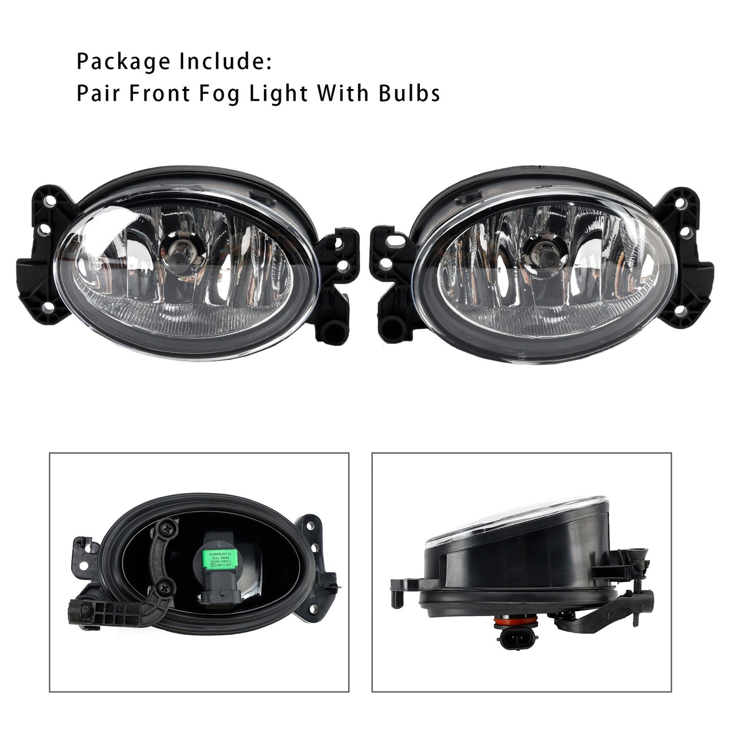 Pair Front  Fog Light Lamps With Bulbs For Mercedes Benz W204 W211 W164 C219