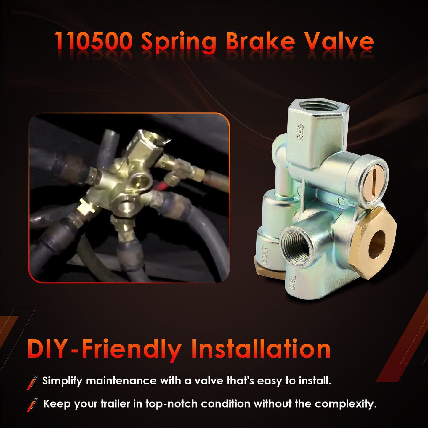 110500 Trailer Spring Parking Brake Control Valve Replaces Sealco 110500X 065438