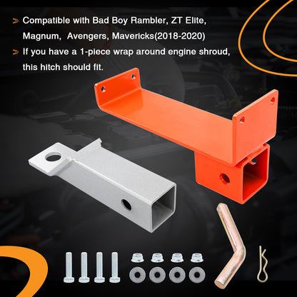 Red 2" Trailer Hitch Receivers Kit For ZT Elite Magnum Avengers Mavericks 18-20