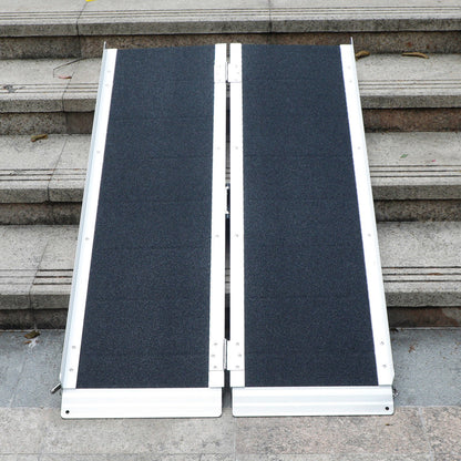4FT Portable Wheelchair Ramp Non Skid Aluminum Foldable Mobility Scooter Ramp,