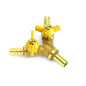 3/8" Hose Barb Ball Valve Y Shaped 3 Way Connector Barb Brass Fitting OD 11mm US