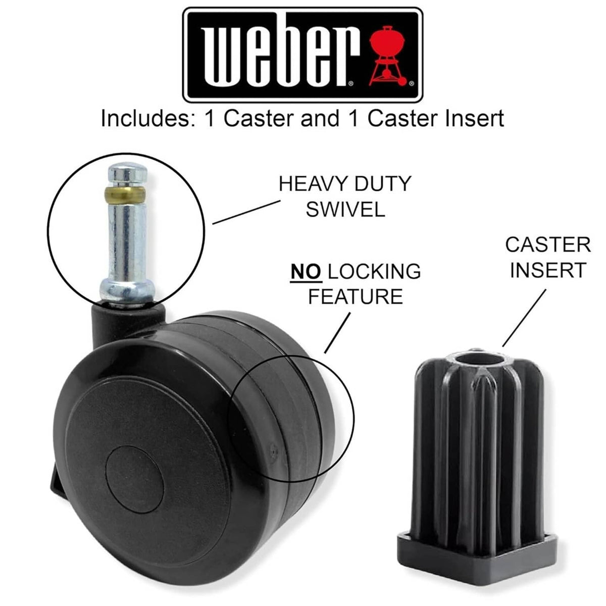 Solid Spare Weber 70359 Fixed Caster with Insert