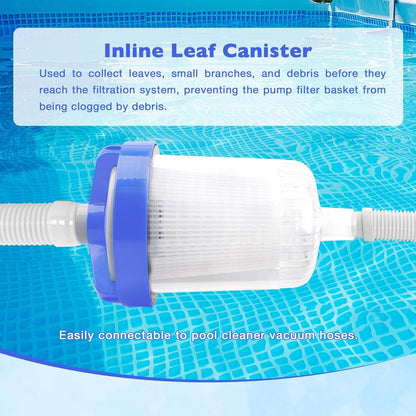 In-line Pool Leaf Catcher Canister w/Basket For Hayward W560 PoolVac Pool Vacuum