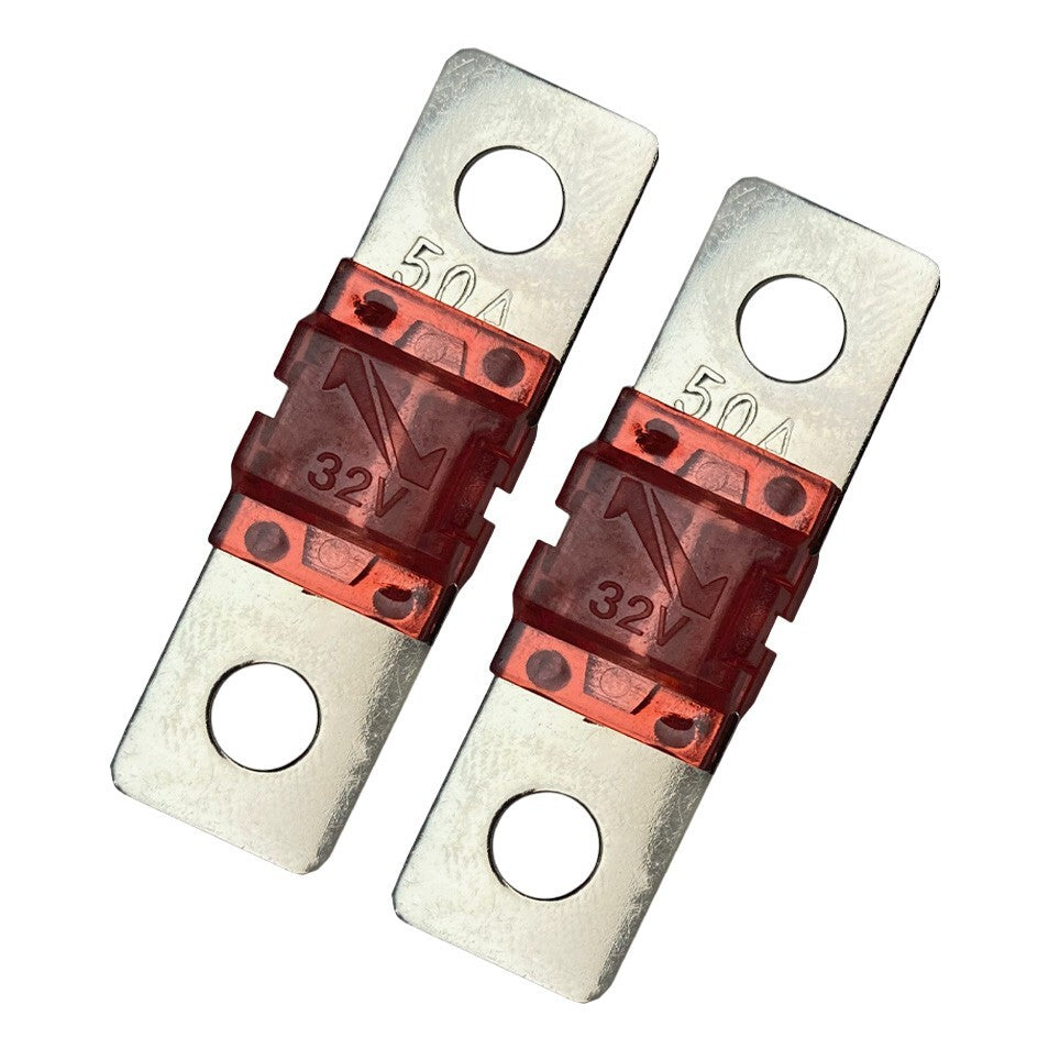 MIDI / AMI 50A 50 Amp 32V Fuse For Auto Marine Stereo Audio Video Bolt On 2 Pack