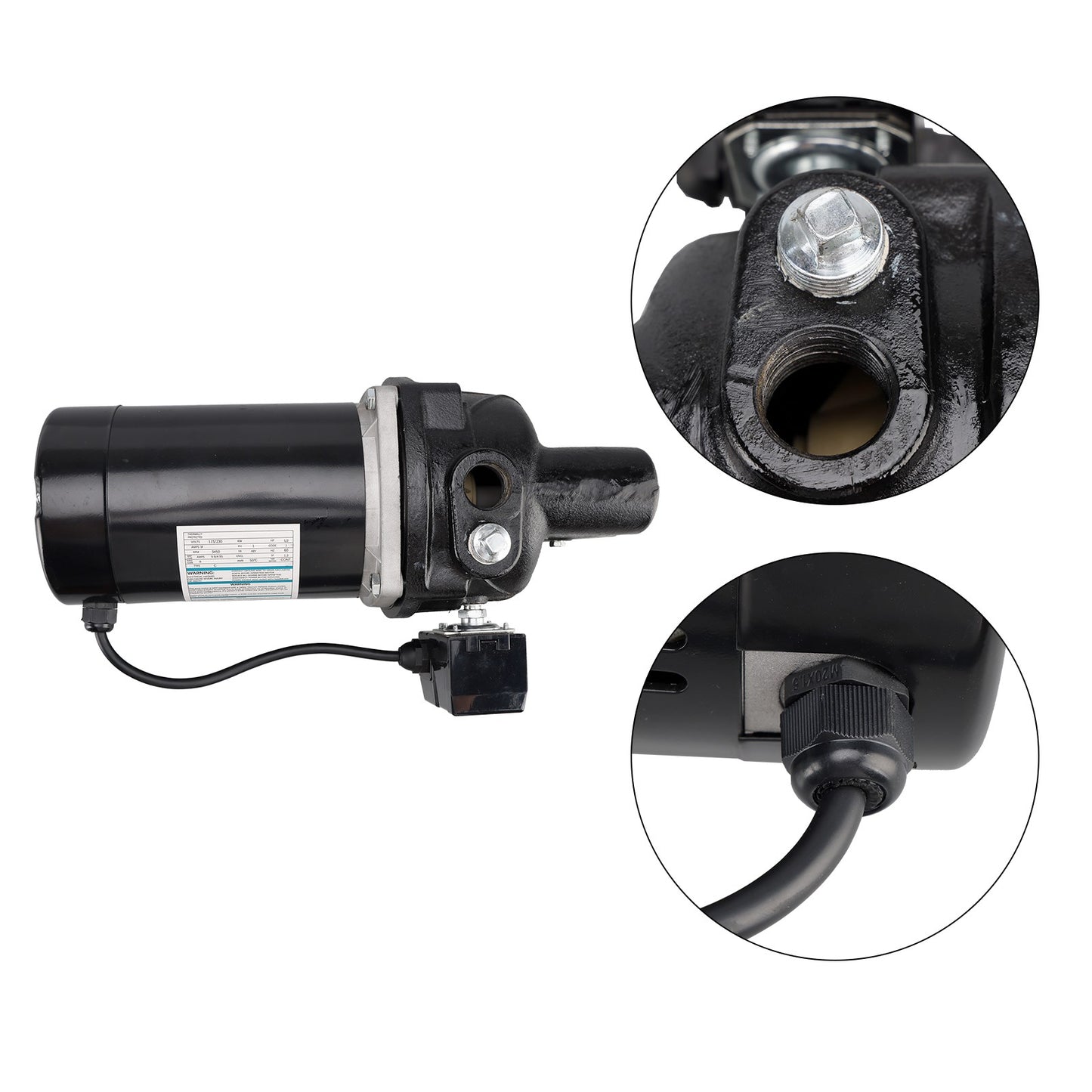 SWS50 1/2 HP Cast Iron Shallow WelJet Pump use inwells up to 25 ft deep black