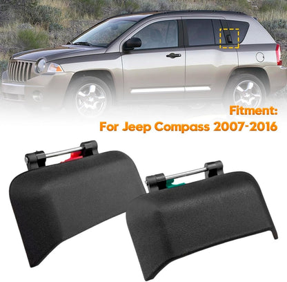 Black Outside Door Handle Rear Left+Right For 2007-2016 Compass LH+RH Jeep 2PCS