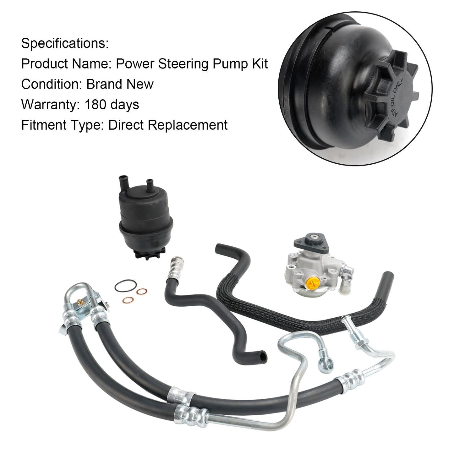 Power Steering Pump Kit Fit BMW E46 320i 323i 325i 328Ci 328i 330i 2001-2005 04