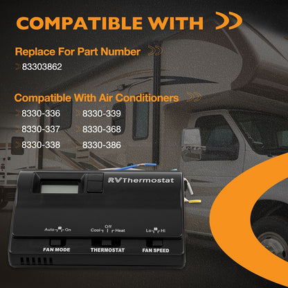 83303862 RV Digital Thermostat For Coleman Mach Air Conditioners 8330-337 Black