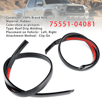 2PCS Roof Drip Molding Left+Right For Toyota Tacoma Double CAB 2016-2023