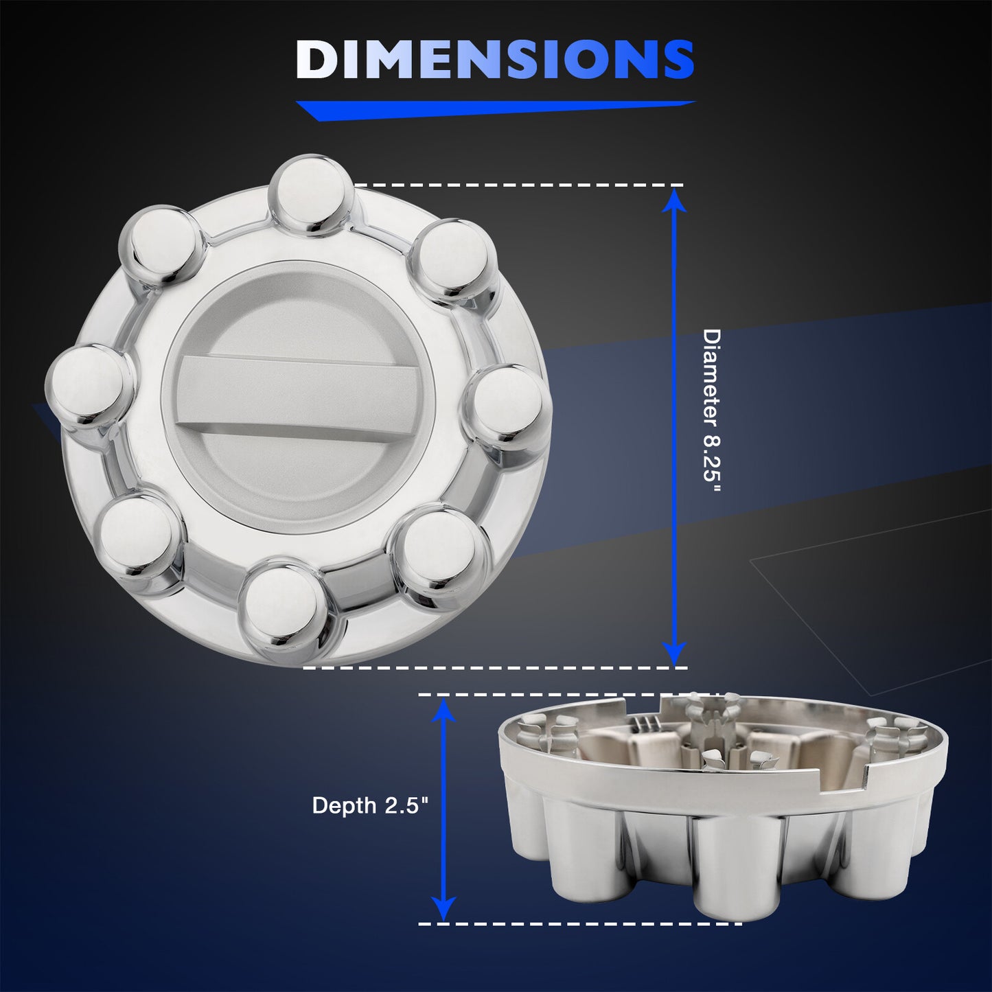 Chrome Front Rear Wheel Center Hub Cap For 2017-2022 Ford F250 F350 HC3Z-1130-J