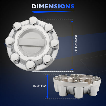 Chrome Front Rear Wheel Center Hub Cap For 2017-2022 Ford F250 F350 HC3Z-1130-J