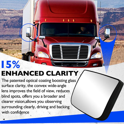Hood Mirror Glass Convex For Freightliner Cascadia 2008-2017 Left OR Right