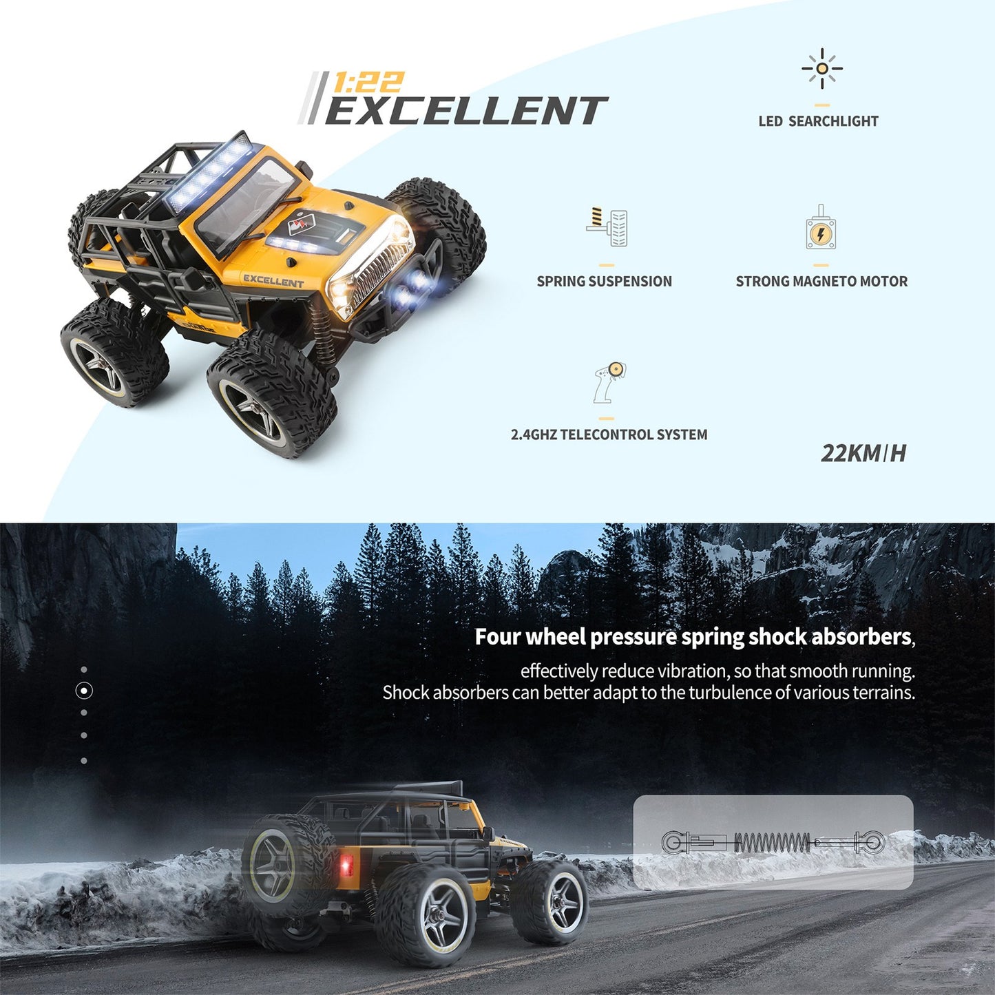 Wltoys 22201 1/22 Crawler 22km/h Brushed 2.4GHz Crawler 2WD Remote Control Car