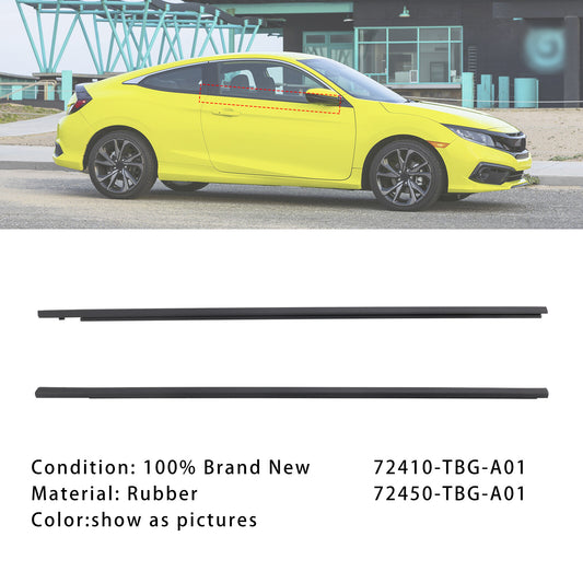2PCS Belt Molding 72410-TBG-A01 72450-TBG-A01 For Honda Civic 2016-2020