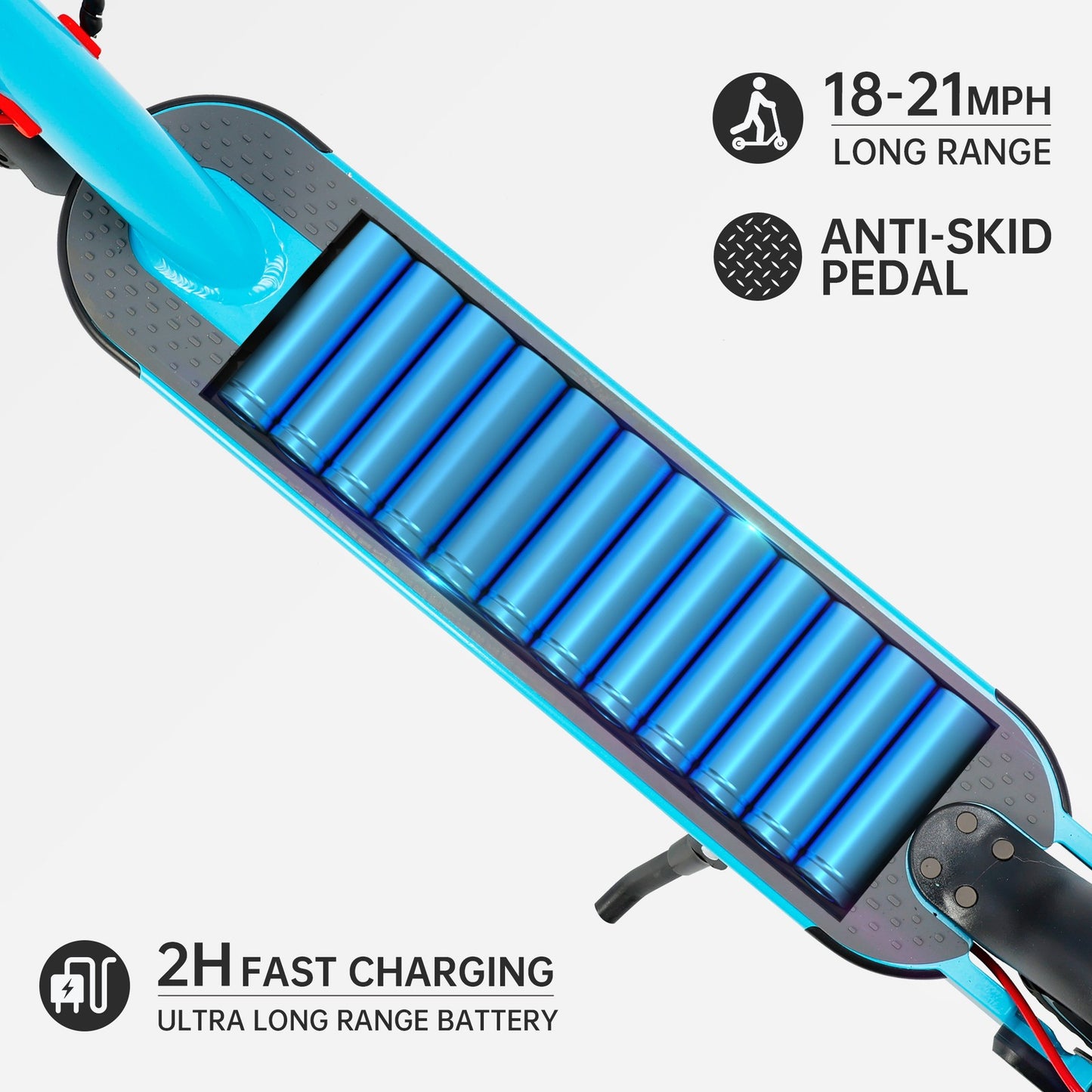 8.5" Folding E-Scooter W/ app 350W 35KM Range 30km/h City Commute blue