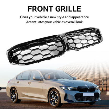 Gloss Black Front Kidney Grill Grille fit BMW G20 320i 330i M340i 2023-2024