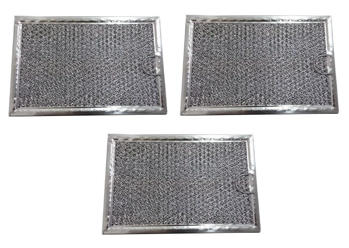 Solid Spare (3) Microwave Mesh Grease Filters for GE WB06X10654 5" x 7 5/8" x 3/32"