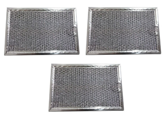 Solid Spare (3) Microwave Mesh Grease Filters for GE WB06X10654 5" x 7 5/8" x 3/32"