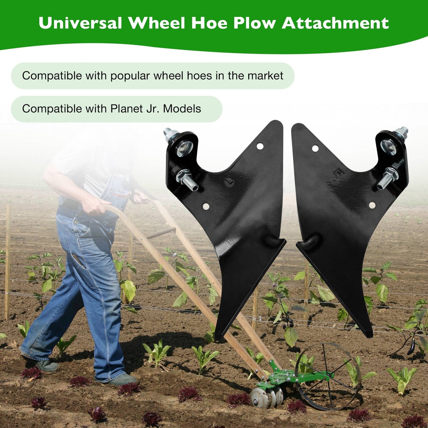 Heavy Duty Hoss Wheel Hoe Plow Set w/ Attachments For Planet Jr. & Other Model