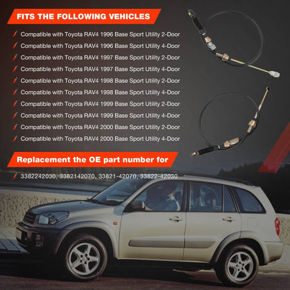 2x Manual Transmission Shift Control Cable For 1996-2000 Toyota RAV4 33821-42070