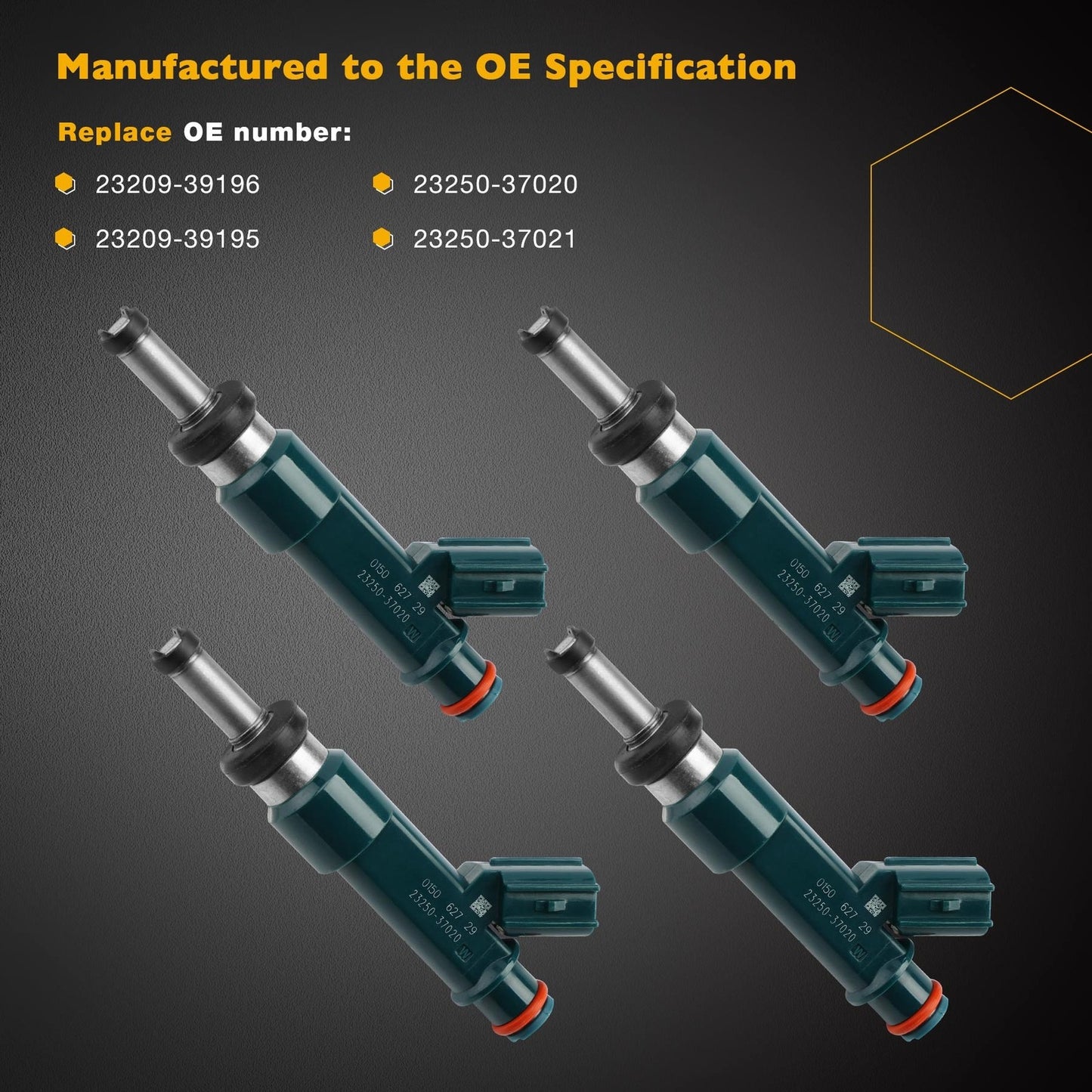 4x Fuel Injectors For 2010-2015 Lexus CT200h Toyota Prius Denso 1.8L 23250-37020