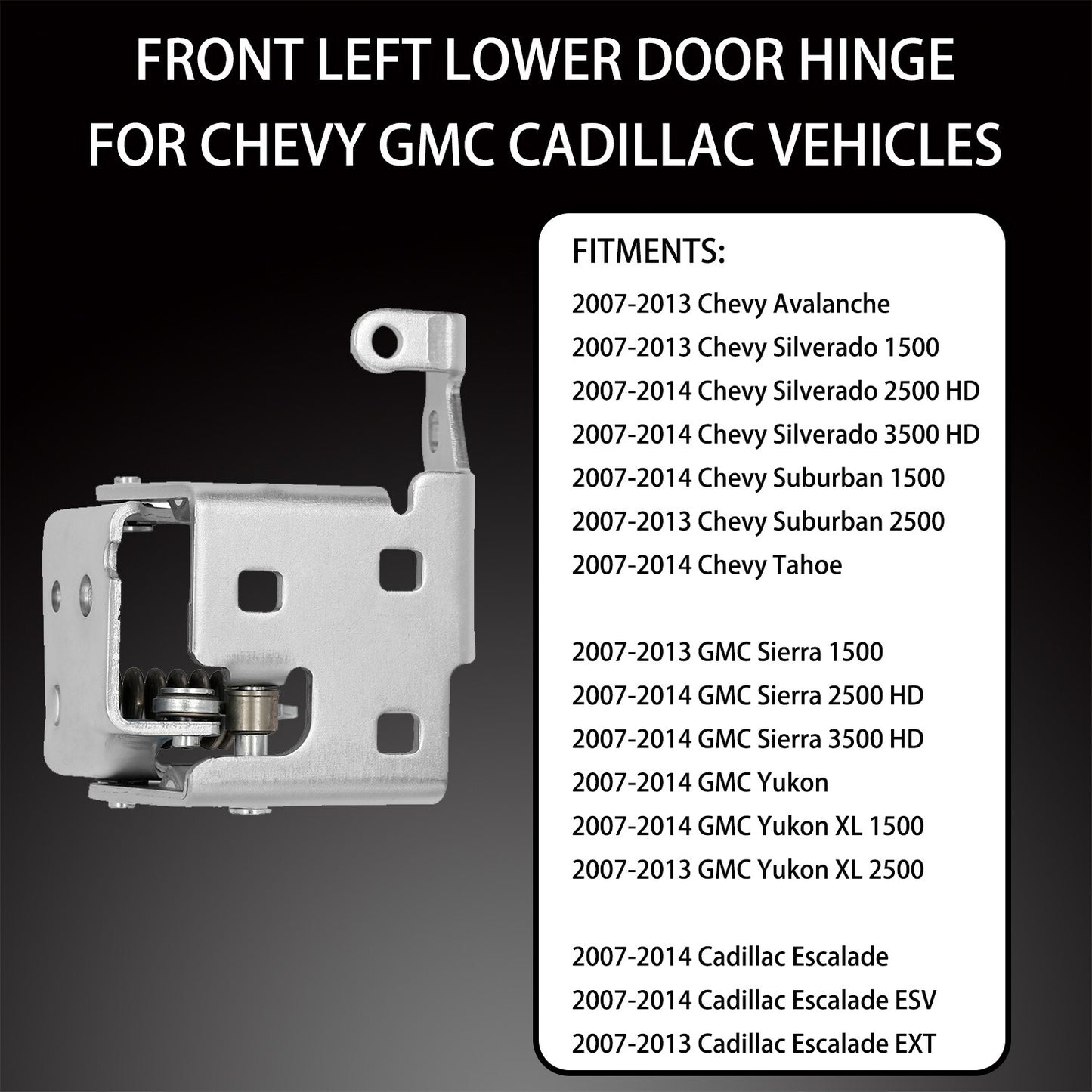 Lower Door Hinge Front Left Driver Side for 2007-2014 Chevy Silverado GMC Sierra