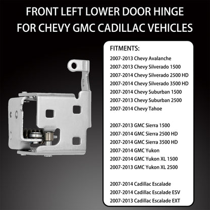 Lower Door Hinge Front Left Driver Side for 2007-2014 Chevy Silverado GMC Sierra