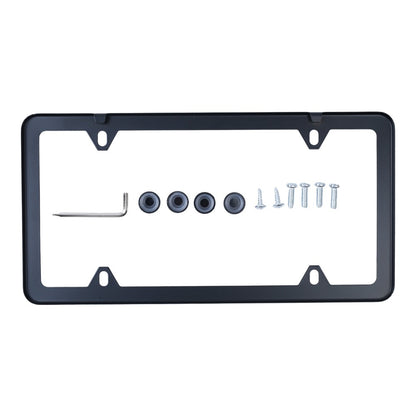Fits For BMW License Plate Frame Stainless Steel BLACK SLIMLINE 82120010399