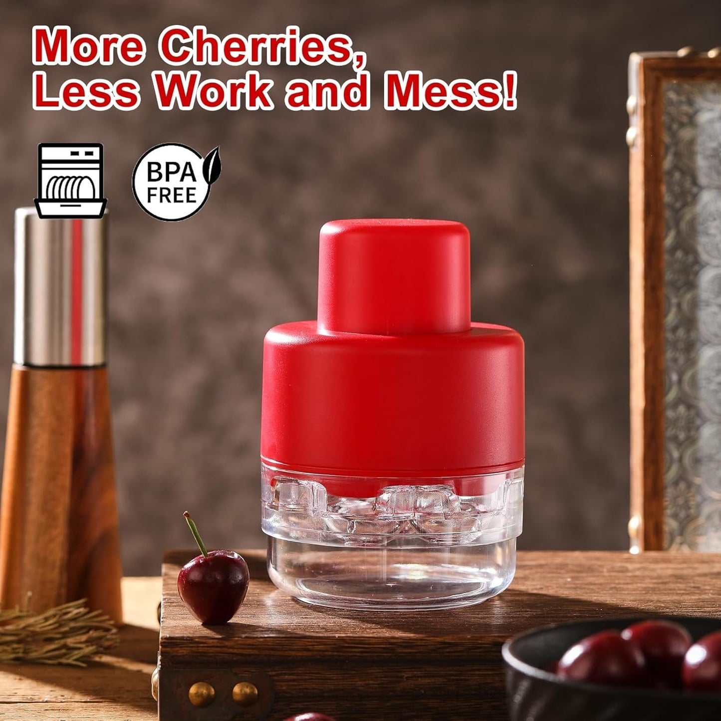 7-IN-1 Large Cherry Pitter Tool - Portable Cherry Corer Pitter