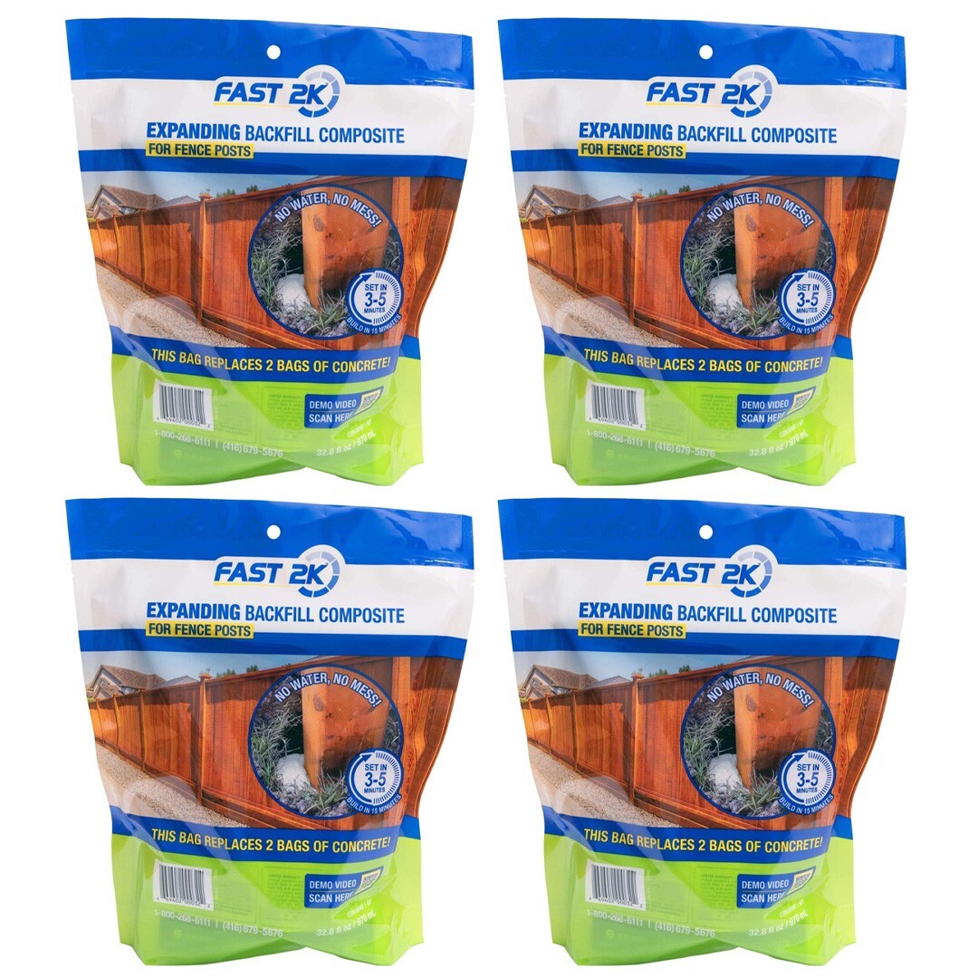 Fast 2K Fence Post Mix, Concrete Alternative for Fence & Mail Post Installs (4)