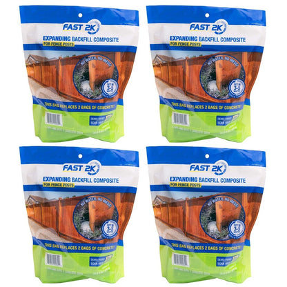 Fast 2K Fence Post Mix, Concrete Alternative for Fence & Mail Post Installs (4)